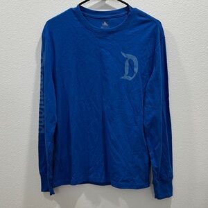 Disney Royal Blue Long Sleeve Disneyland Parks tee Shirt small EUC Mickey